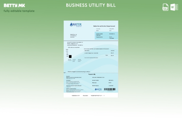 Модерен стил на Australia Water Corporation WA шаблон за деловни сметки за комун